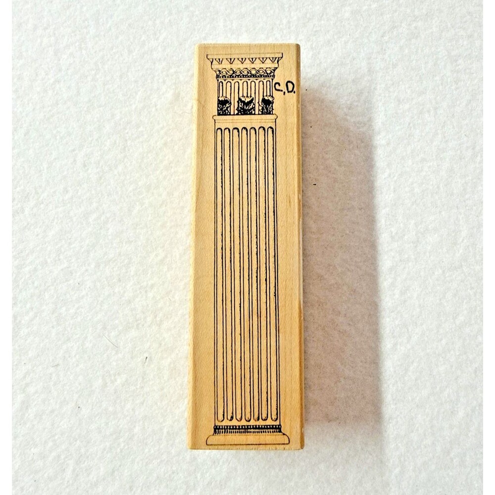 Stampington & Company P2097 Giant Pillar Rubber Stamp Architecture Column Wood